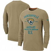 Men's Jacksonville Jaguars Nike Tan 2019 Salute to Service Sideline Performance Long Sleeve Shirt